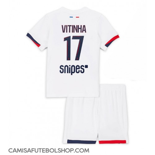 Camisa de time de futebol Paris Saint-Germain Vitinha #17 Replicas 2º Equipamento Infantil 2025-26 Manga Curta (+ Calças curtas)